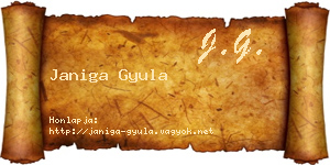 Janiga Gyula névjegykártya