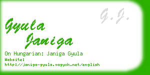 gyula janiga business card